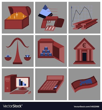Assembly of flat icons economics business finance vector image
