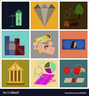 Assembly of flat icons economics business finance vector image
