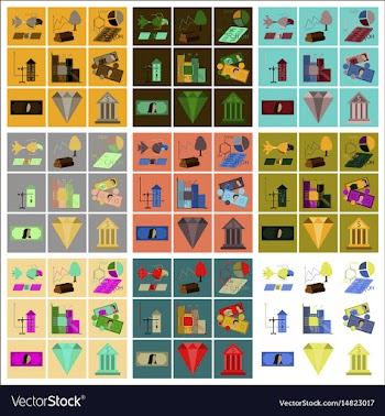 Assembly of flat icons economics business finance vector image