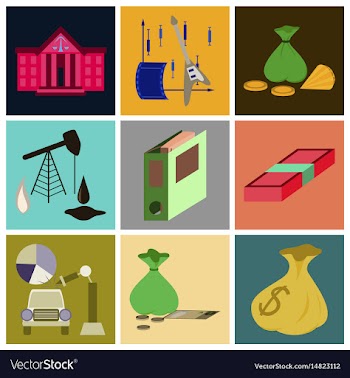 Assembly of flat icons economics business finance vector image