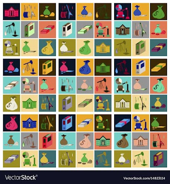 Assembly of flat icons economics business finance vector image