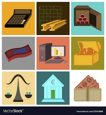 Assembly of flat icons economics business finance vector image