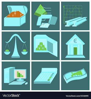 Assembly of flat icons economics business finance vector image