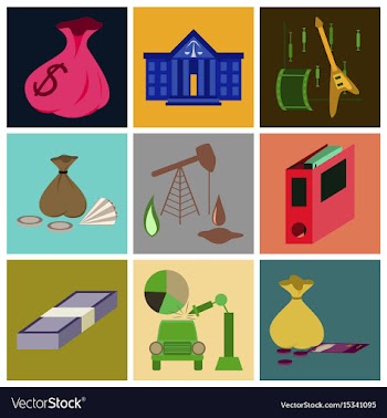 Assembly of flat icons economics business finance vector image