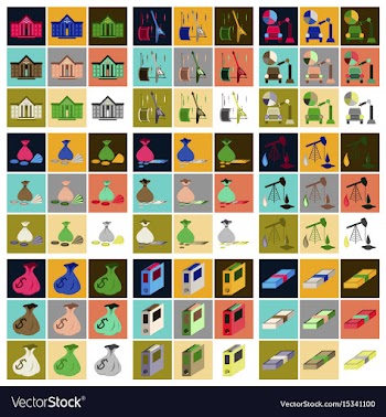 Assembly of flat icons economics business finance vector image