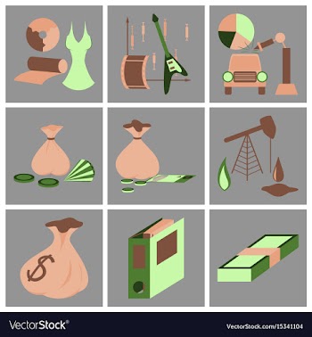 Assembly of flat icons economics business finance vector image