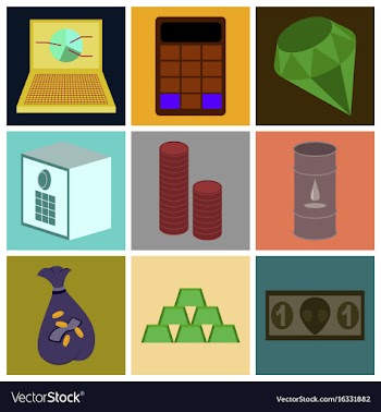 Assembly of flat icons economics business finance vector image