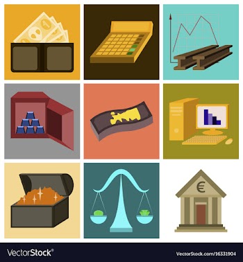 Assembly of flat icons economics business finance vector image