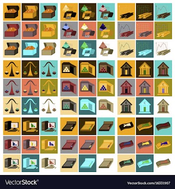 Assembly of flat icons economics business finance vector image