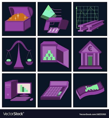 Assembly of flat icons economics business finance vector image