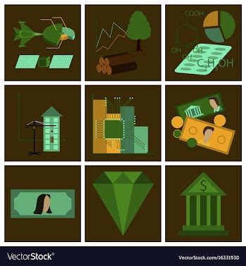 Assembly of flat icons economics business finance vector image