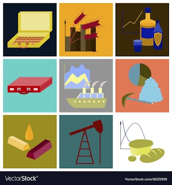 Assembly of flat icons economics business finance vector image