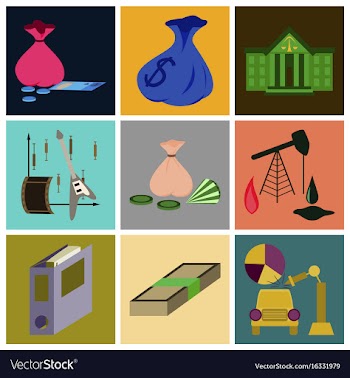 Assembly of flat icons economics business finance vector image