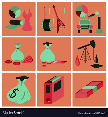 Assembly of flat icons economics business finance vector image