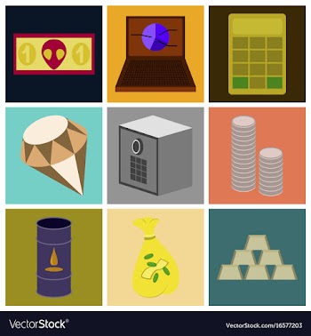 Assembly of flat icons economics business finance vector image