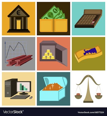 Assembly of flat icons economics business finance vector image