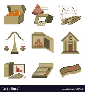 Assembly of flat icons economics business finance vector image