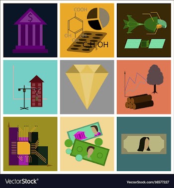 Assembly of flat icons economics business finance vector image