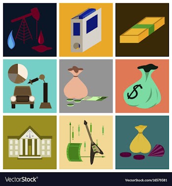 Assembly of flat icons economics business finance vector image