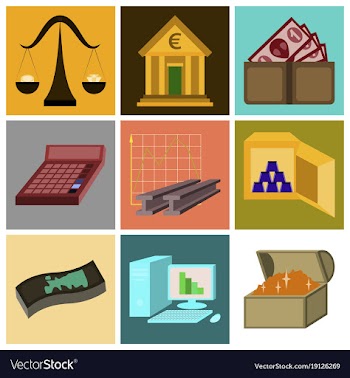 Assembly of flat icons economics business finance vector image