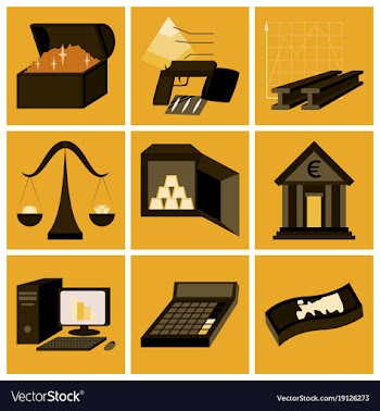 Assembly of flat icons economics business finance vector image