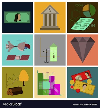 Assembly of flat icons economics business finance vector image