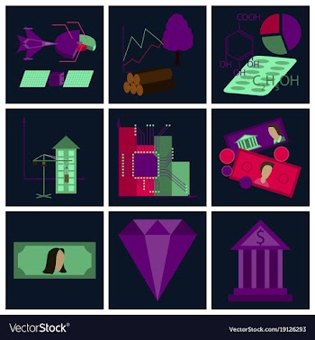 Assembly of flat icons economics business finance vector image