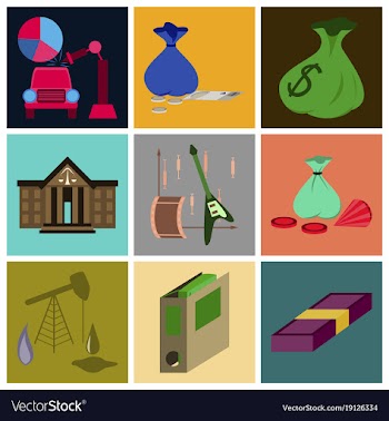 Assembly of flat icons economics business finance vector image