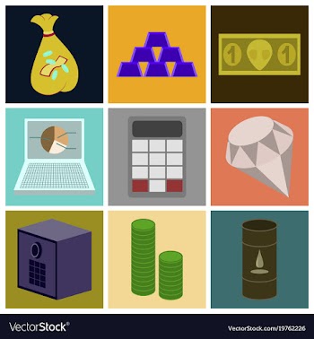 Assembly of flat icons economics business finance vector image