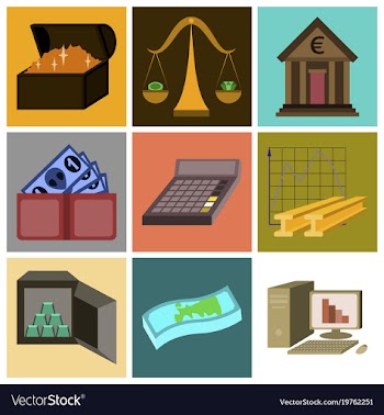 Assembly of flat icons economics business finance vector image
