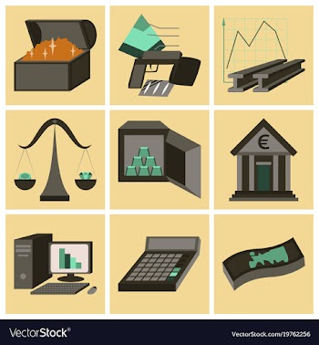 Assembly of flat icons economics business finance vector image