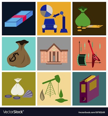 Assembly of flat icons economics business finance vector image