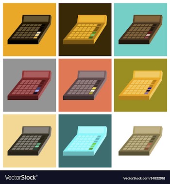 Assembly of flat icons economy calculator vector image