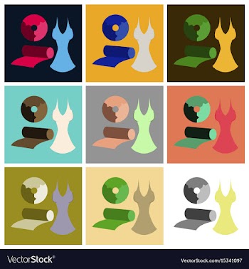 Assembly of flat icons fabric diagram vector image