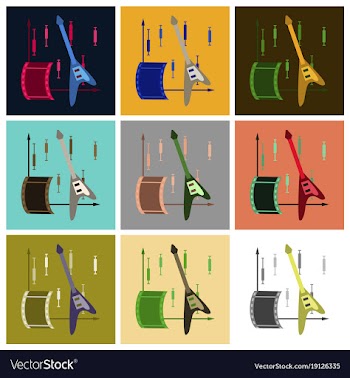 Assembly of flat icons music and cinema vector image