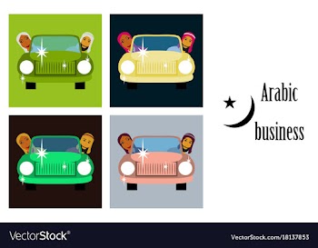Assembly of flat icons on theme arabic business vector image