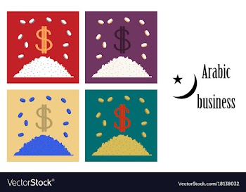 Assembly of flat icons on theme arabic business vector image