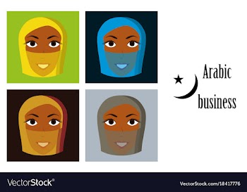 Assembly of flat icons on theme arabic business vector image