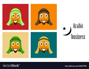 Assembly of flat icons on theme arabic business vector image