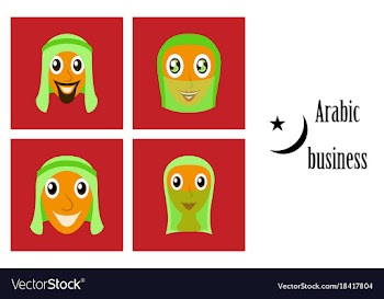 Assembly of flat icons on theme arabic business vector image
