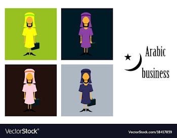 Assembly of flat icons on theme arabic business vector image