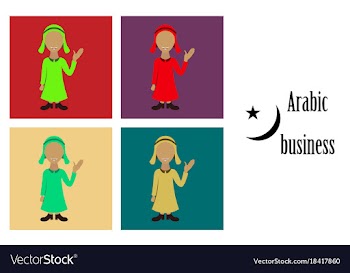 Assembly of flat icons on theme arabic business vector image