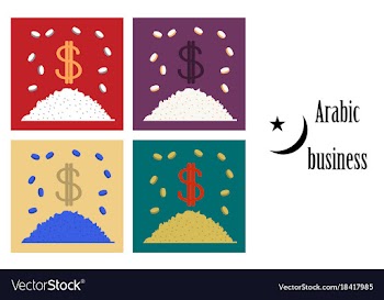 Assembly of flat icons on theme arabic business vector image