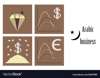 Assembly of flat icons on theme arabic business vector image