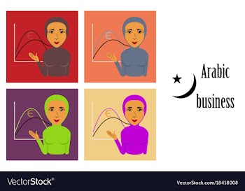 Assembly of flat icons on theme arabic business vector image