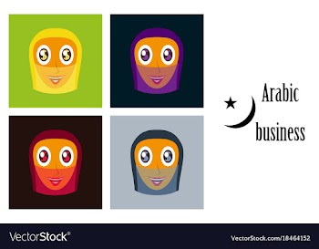 Assembly of flat icons on theme arabic business vector image
