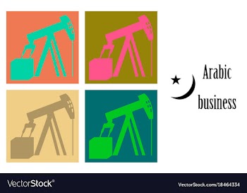Assembly of flat icons on theme arabic business vector image