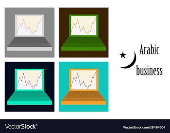 Assembly of flat icons on theme arabic business vector image