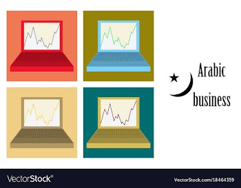 Assembly of flat icons on theme arabic business vector image