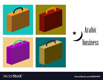 Assembly of flat icons on theme arabic business vector image